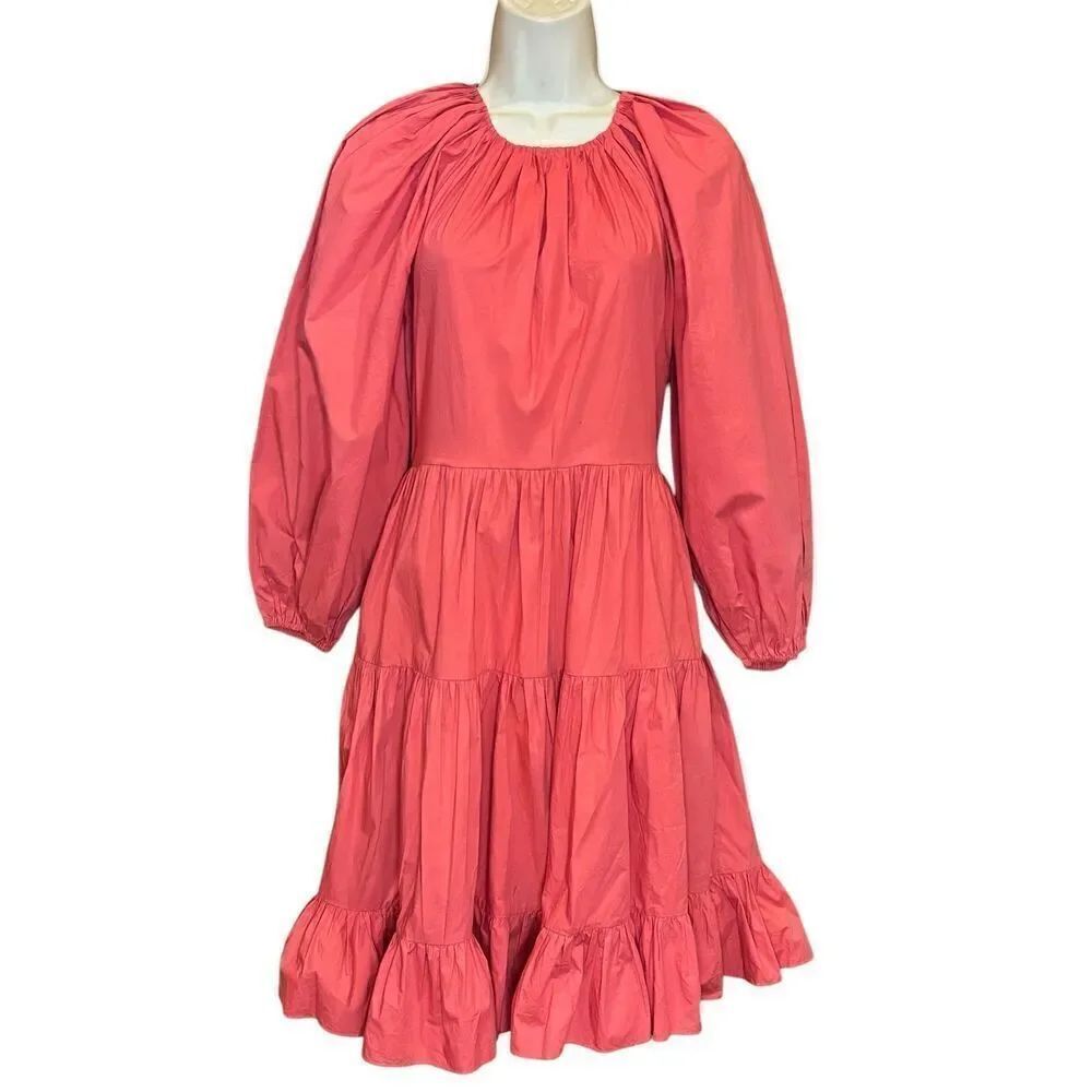Ulla Johnson Long Sleeve Cotton Mini Dress in Coral NWOT Size Small
